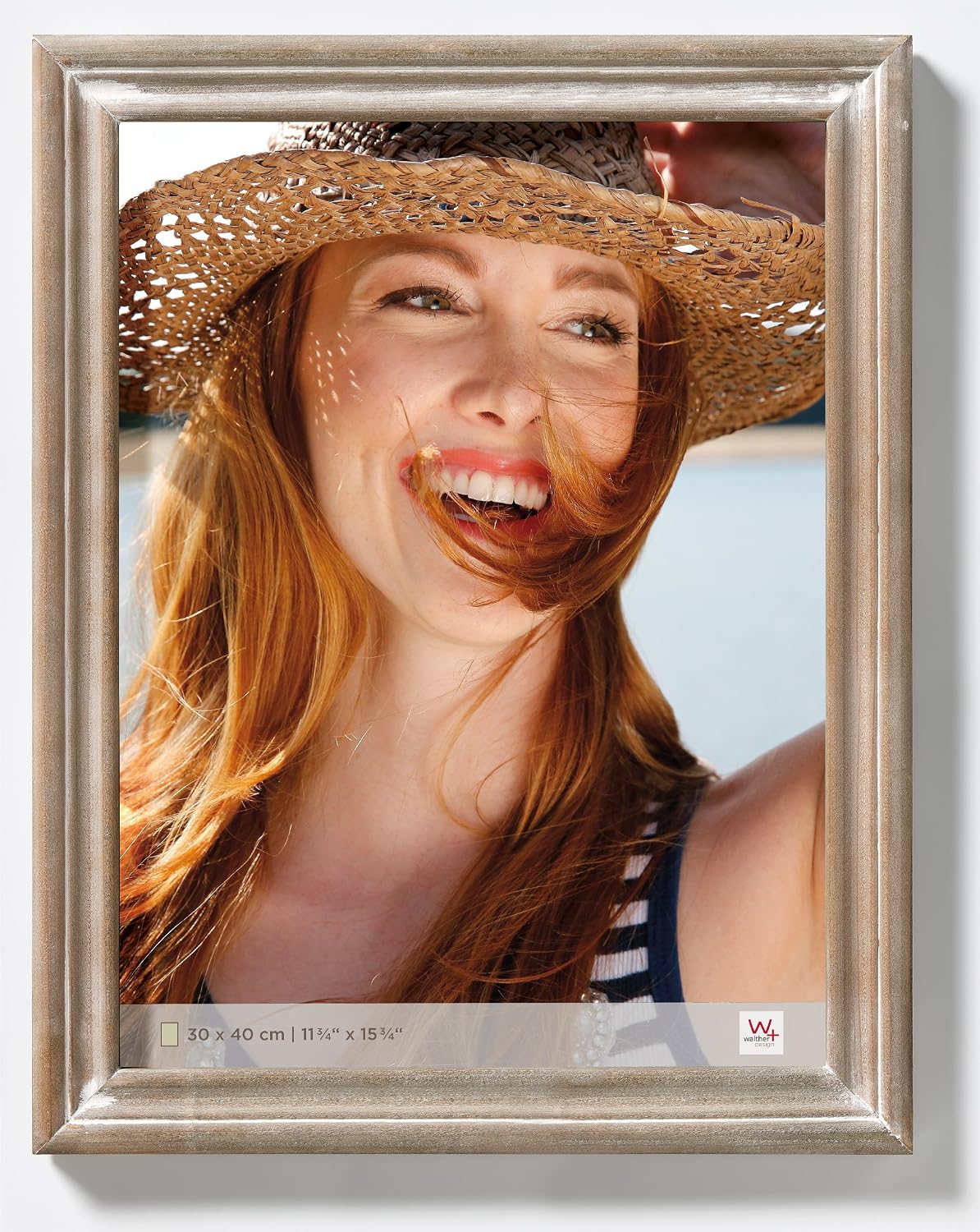 Detalle de Walther Design Cadre Photo Dijon 10 x 15 cm – Cadre portrait en bois marron QU015P