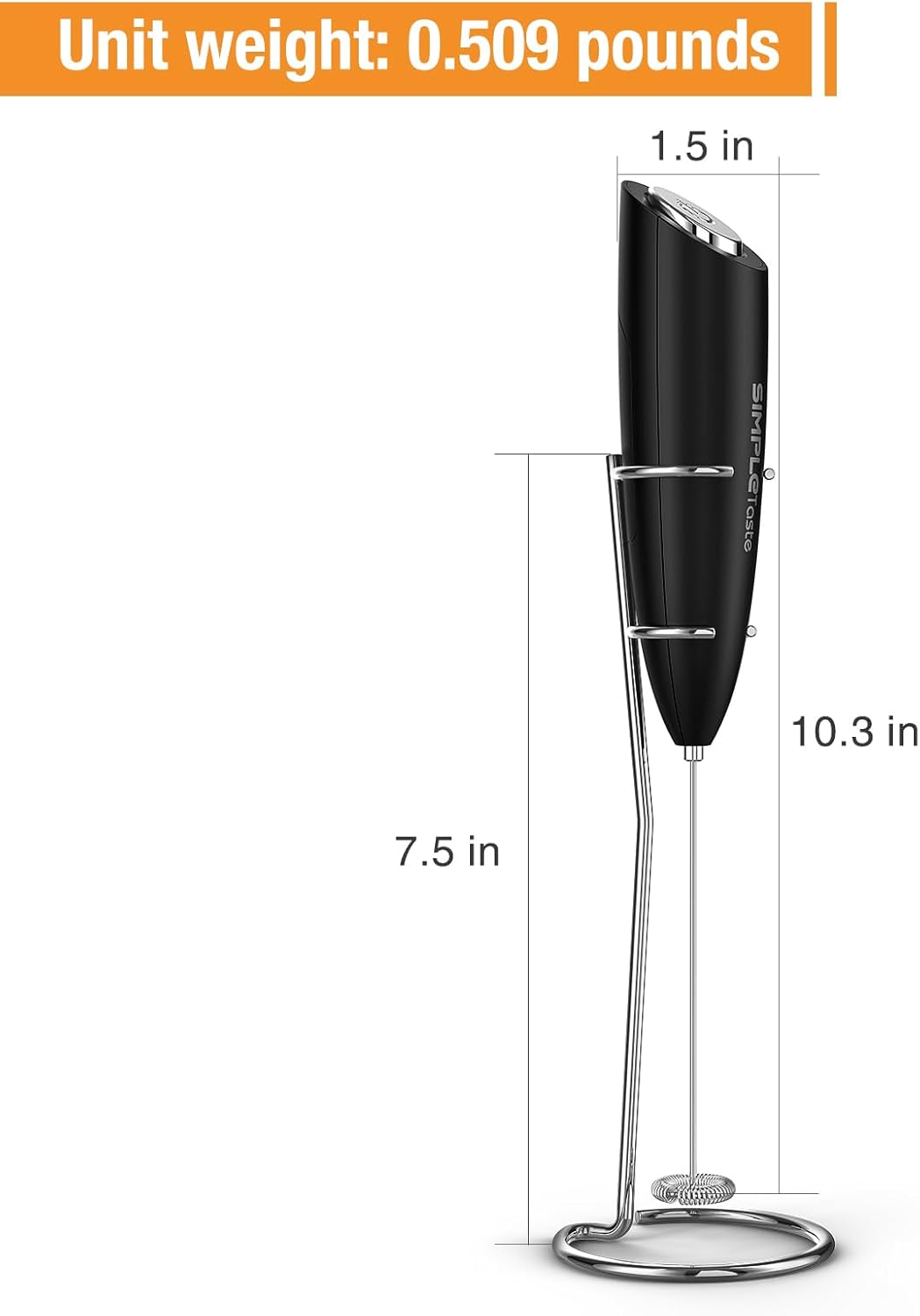 Thumbnail 6 de SIMPLETASTE 706NA-0005 Handheld Milk Frother with Stainless Steel Whisk