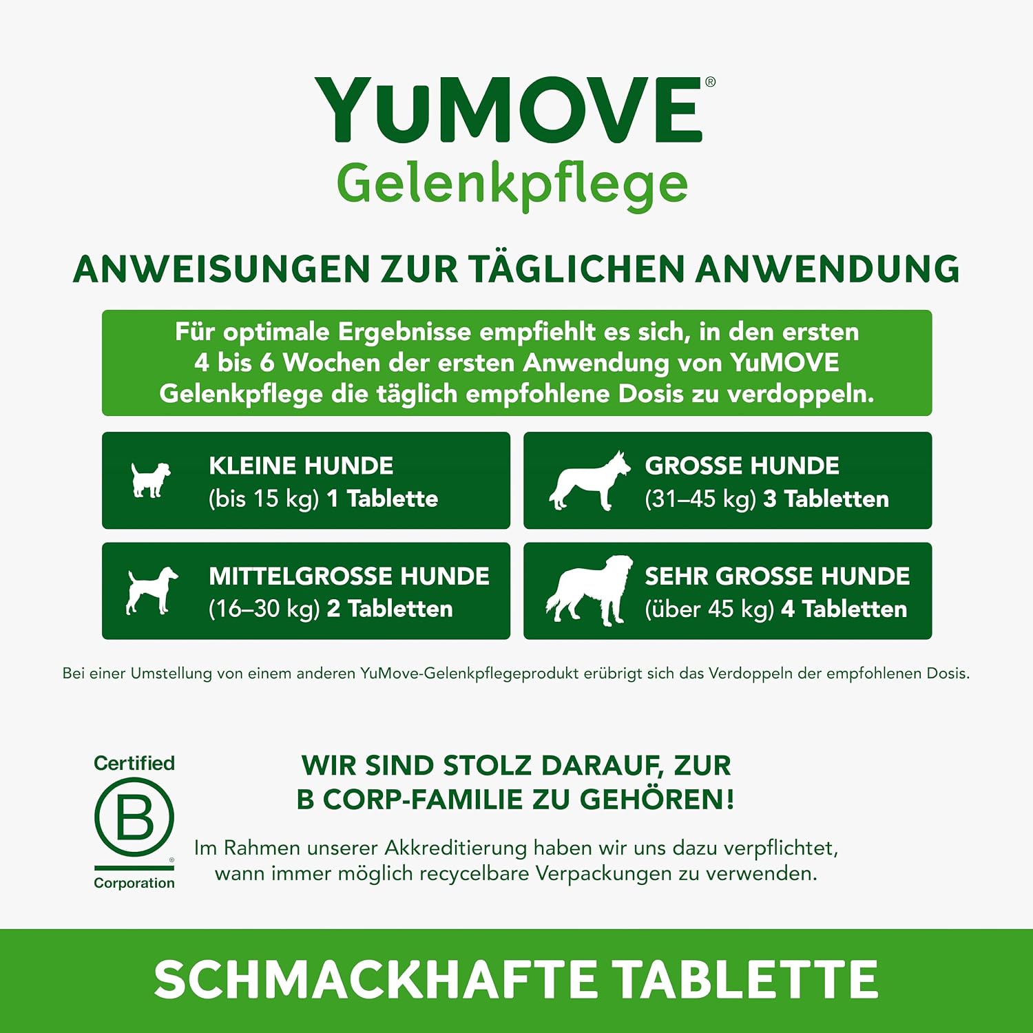 Thumbnail 4 de YuMOVE Gelenktabletten für Hunde 5–8 Jahre (60 Tabletten, 150 mg) mit Grünlippmuschel