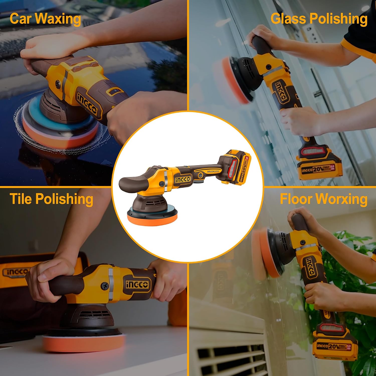 Thumbnail 4 de INGCO 20V Brushless Random Orbital Polisher 150mm