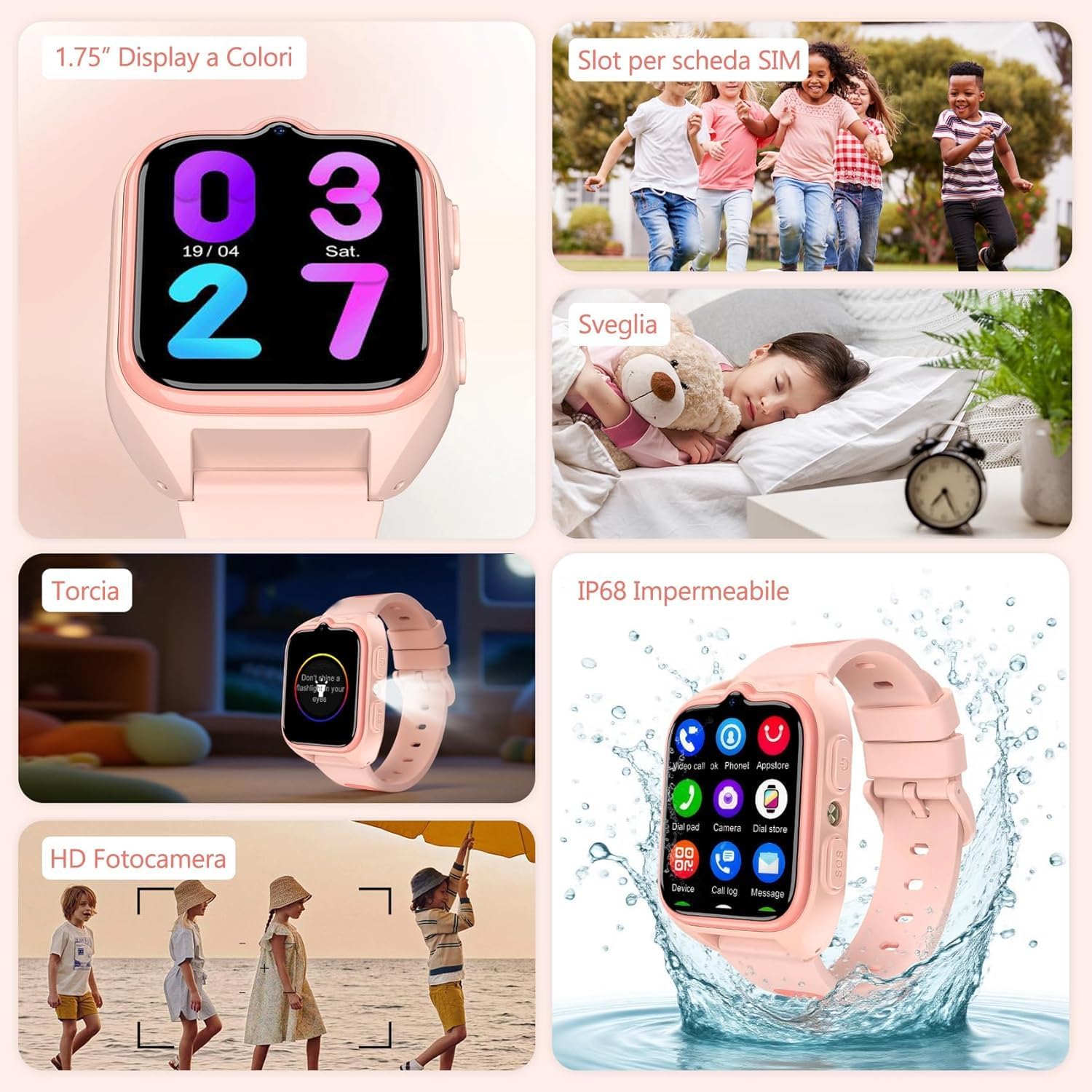 Thumbnail 6 de IOWODO Smartwatch Bambini 4G con GPS, videochiamata e tasto SOS