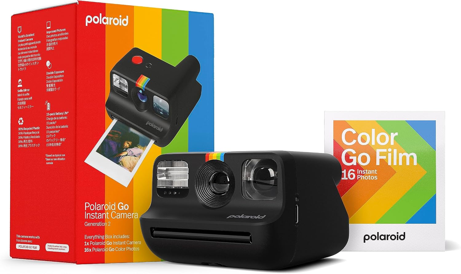 Thumbnail 6 de Polaroid Go Generation 2: Mini Instant Camera + Film Bundle (16 Photos Included) — White