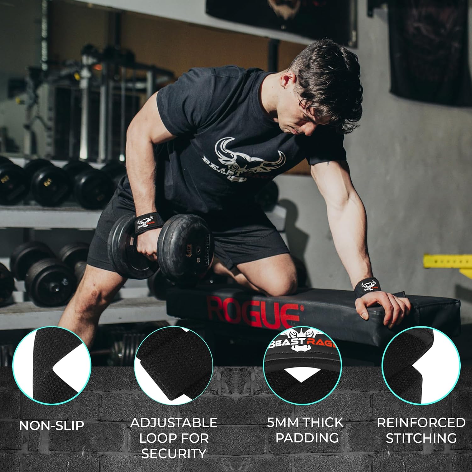 Thumbnail 5 de BEAST RAGE Zughilfen Krafttraining Gepolstert