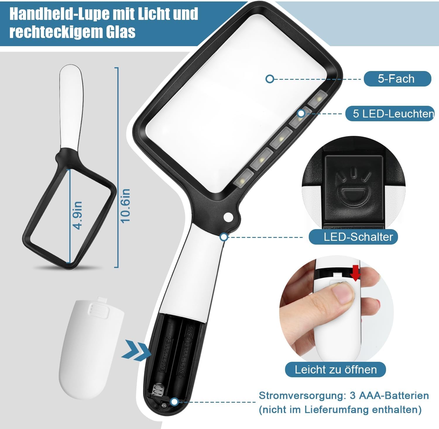 Thumbnail 4 de Tobegiga 5-fache Leselupe 🔍