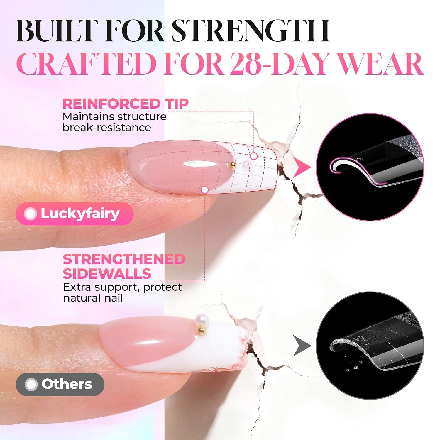 Thumbnail 2 de Luckyfairy Square Nail Tips, 150 Count