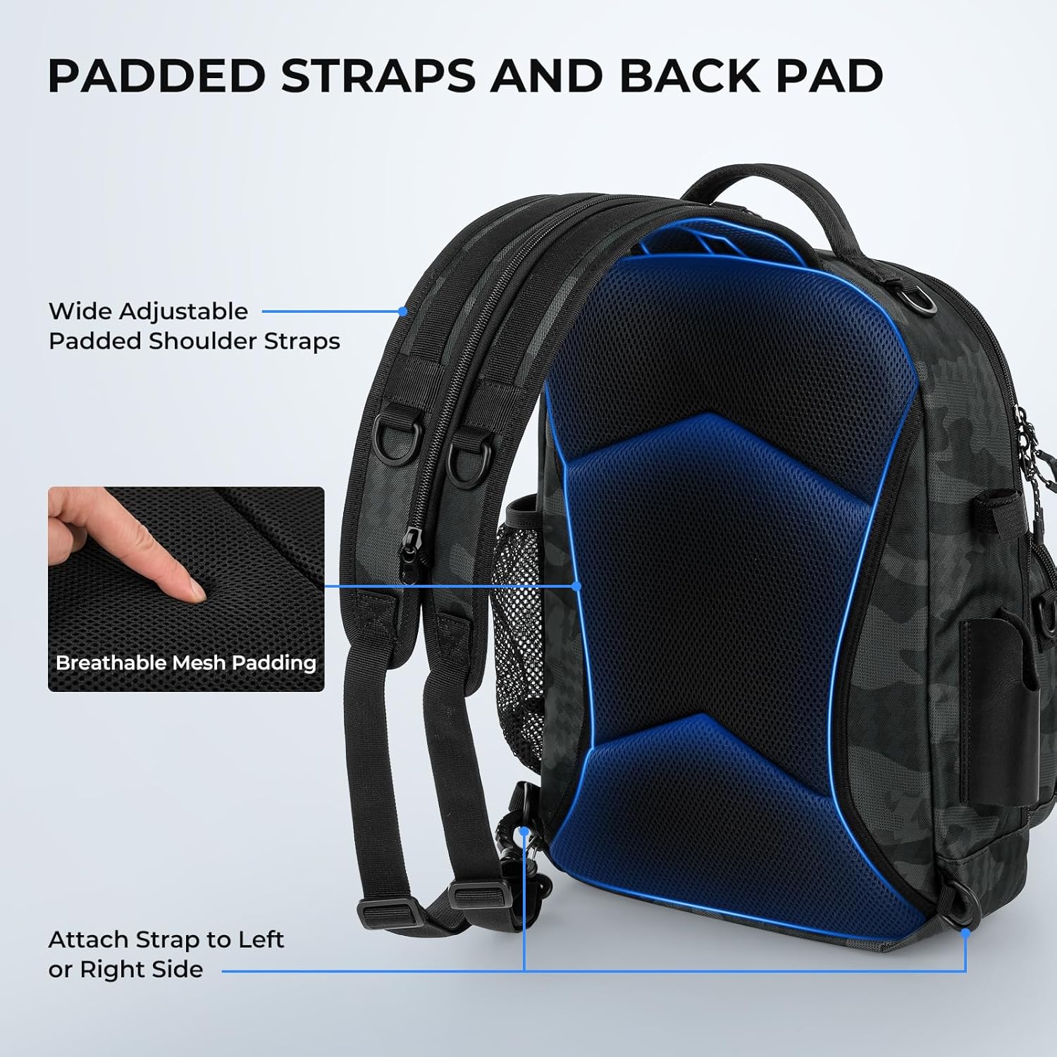 Detalle de KastKing BaitSpace Fishing Sling Bag: Versatile Tackle Sling with Rod & Beverage Holder