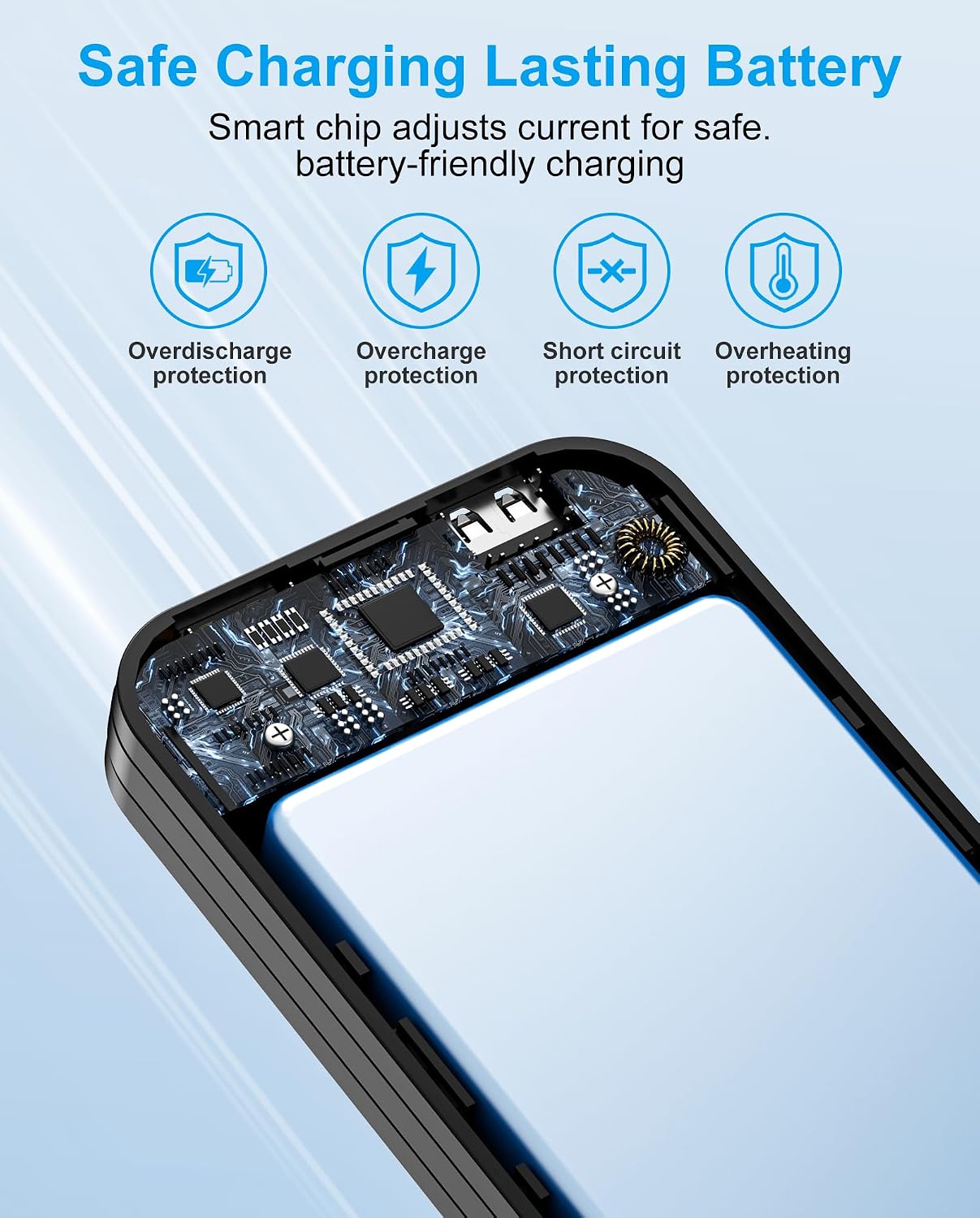Detalle 2 de citicr AC-02D 10,000mAh Portable Charger with PD 20W and Built-In Wall Plug
