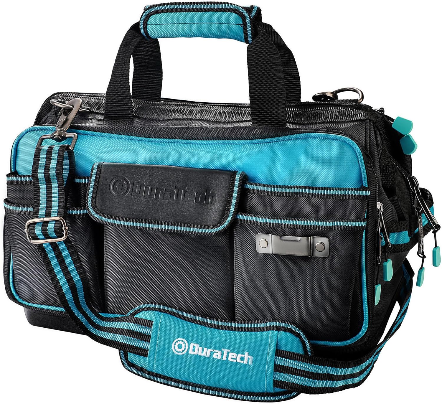 DURATECH Sac à Outils 43 cm avec ouverture large et 32 poches en tissu Oxford 840D