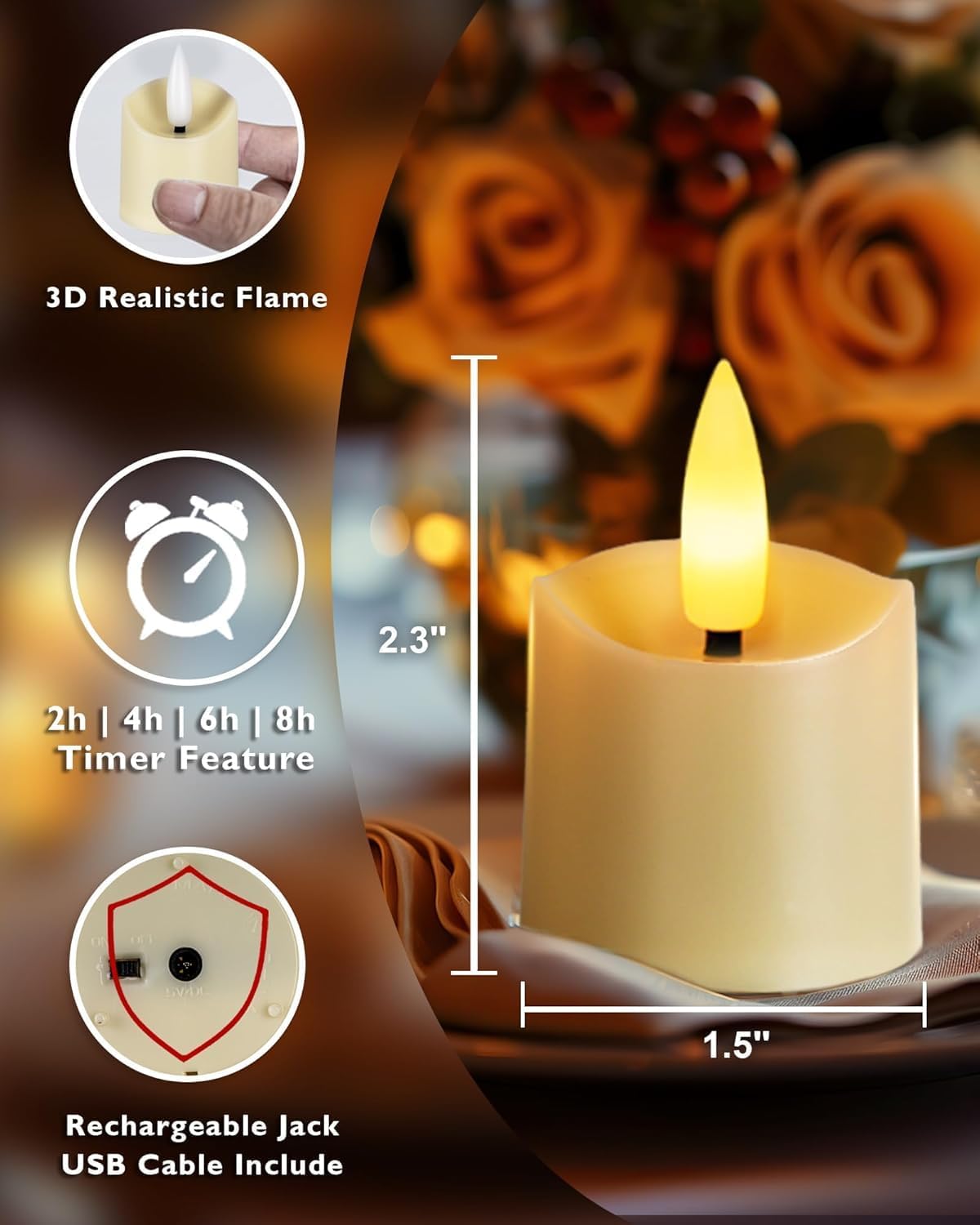 Detalle de Homemory LED Teelichter mit Timer und Fernbedienung