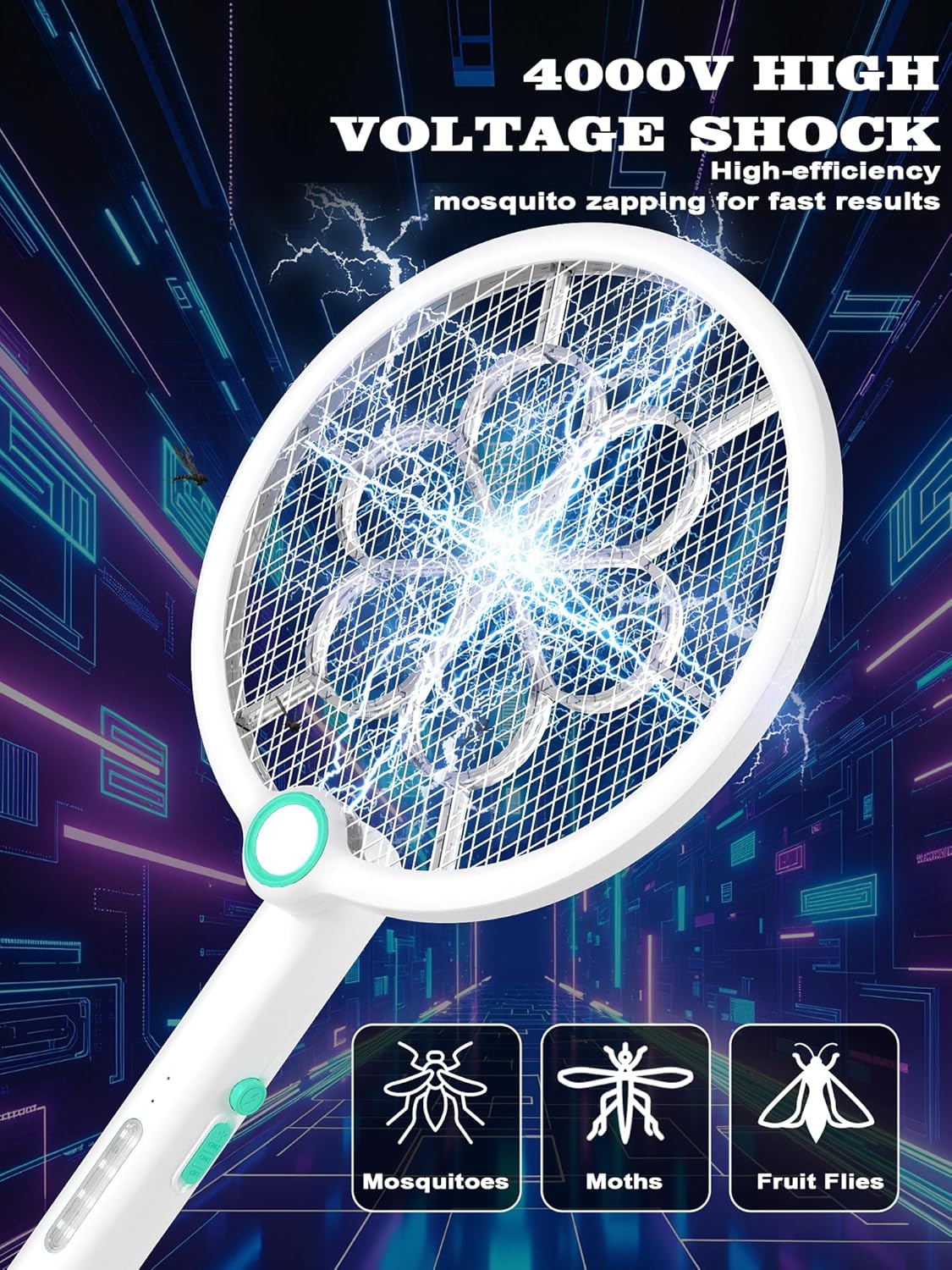 Thumbnail 2 de LioTresk Electric Fly Zapper: 4000V Foldable USB-C Mosquito Killer