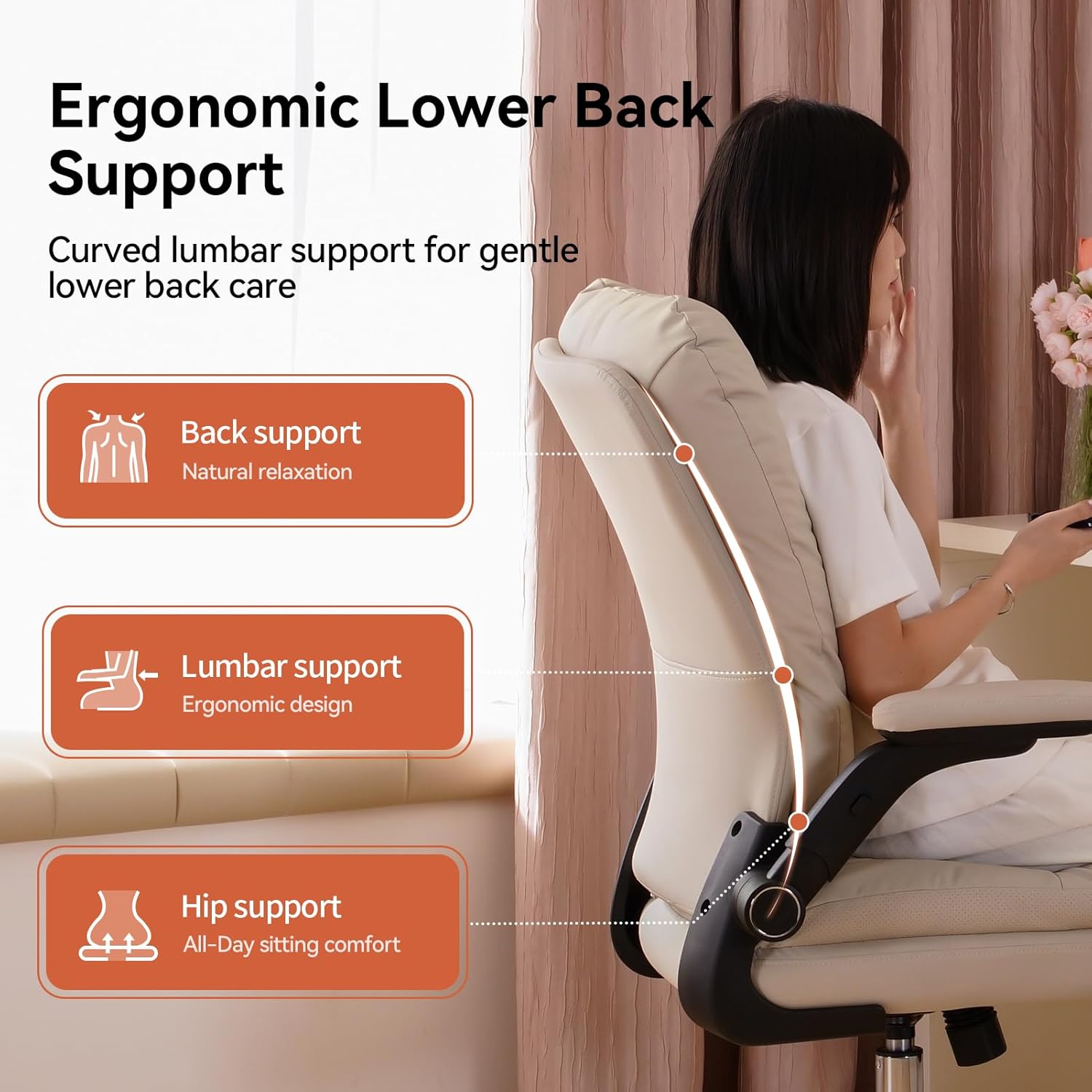 Thumbnail 4 de LEAGOO Office Chair with Lumbar Support – Executive Desk Chair for Home Office
