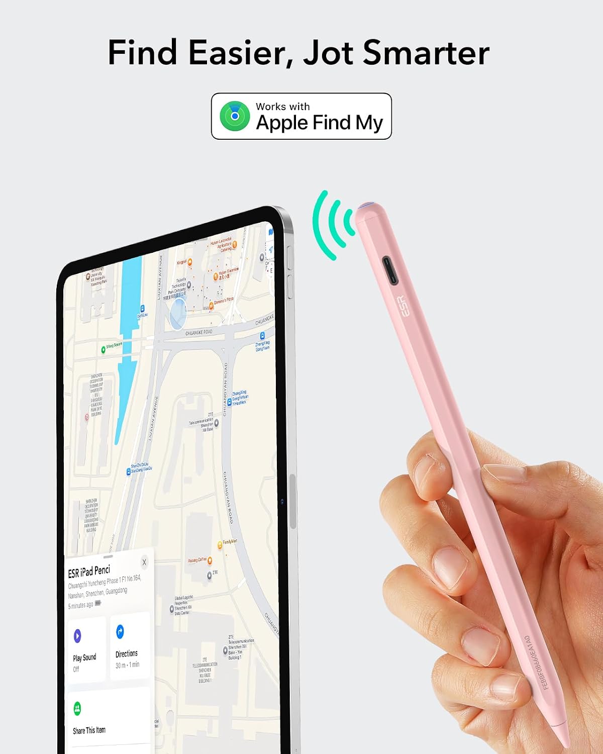 Thumbnail 1 de ESR Geo Digital iPad Pencil: Find My compatible, with quick shortcuts and tilt sensitivity