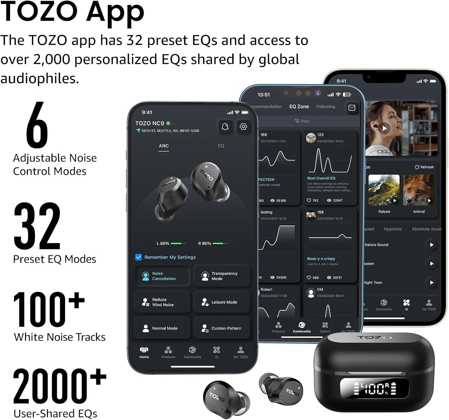 Thumbnail 5 de TOZO NC9 59H ANC Earbuds