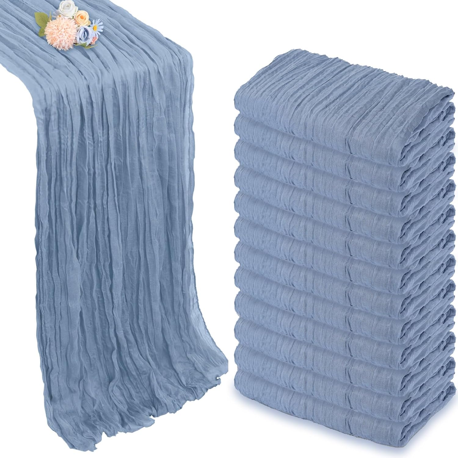 12 Pack Dusty Blue Table Runner 35 x 120 Inch