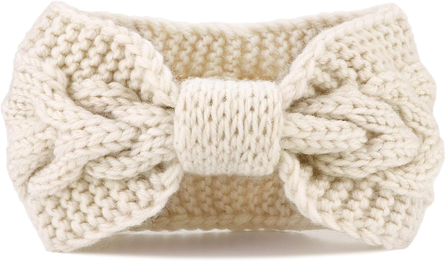 Detalle de DRESHOW Damen Winter Stirnbänder im 4er-Set – Strick, Ohrwärmer-Stil mit Turban-Optik