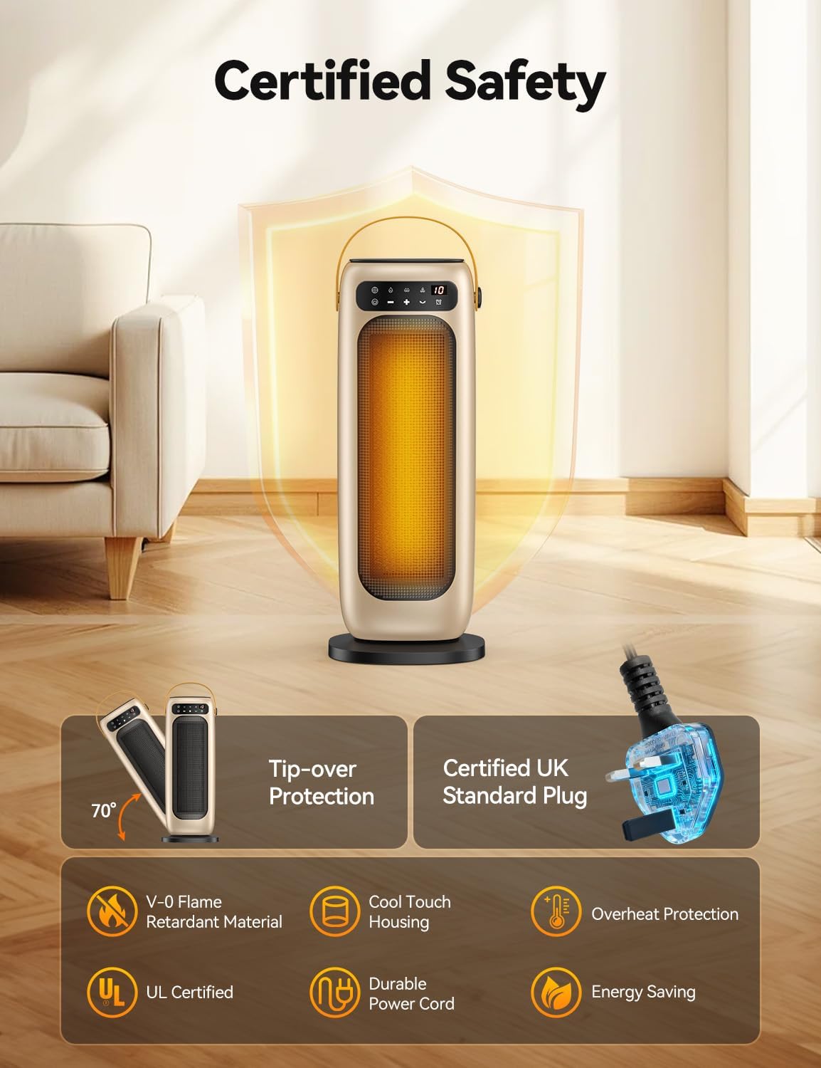Thumbnail 6 de Electric Heater 1500W PTC Ceramic room heater