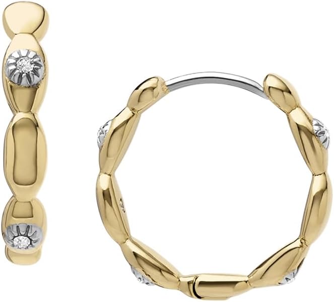 Thumbnail 6 de Fossil Damen goldfarbene Ohrringe aus Edelstahl mit Ringverschluss