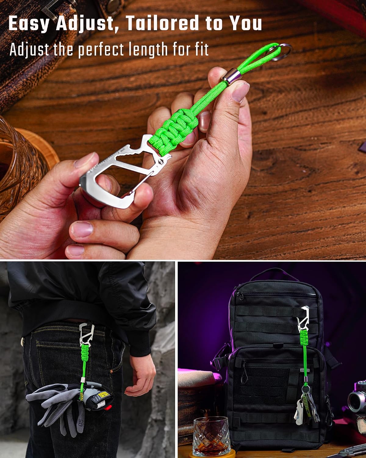 Thumbnail 2 de KeyUnity KC04 Paracord Keychain Carabiner Clip