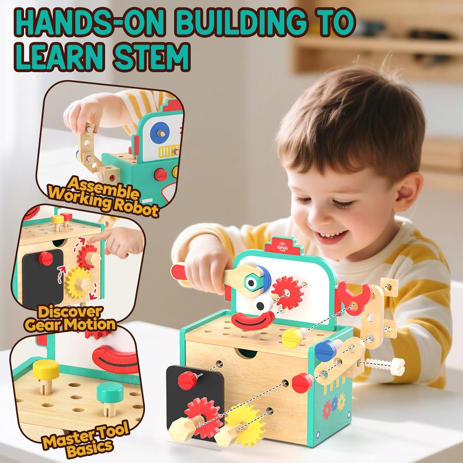 Detalle de Lehoo Castle Montessori Caja de Herramientas 2 en 1