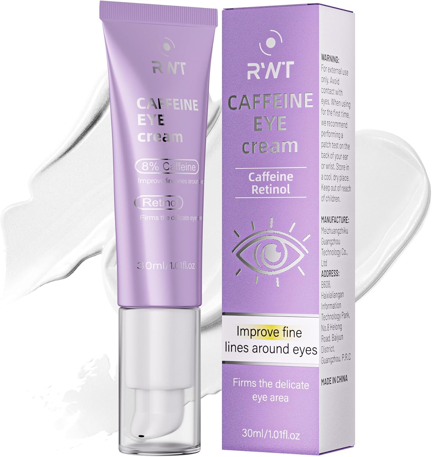 Detalle de RWT 8% Caffeine Eye Cream with Retinol, Unscented, 30 mL