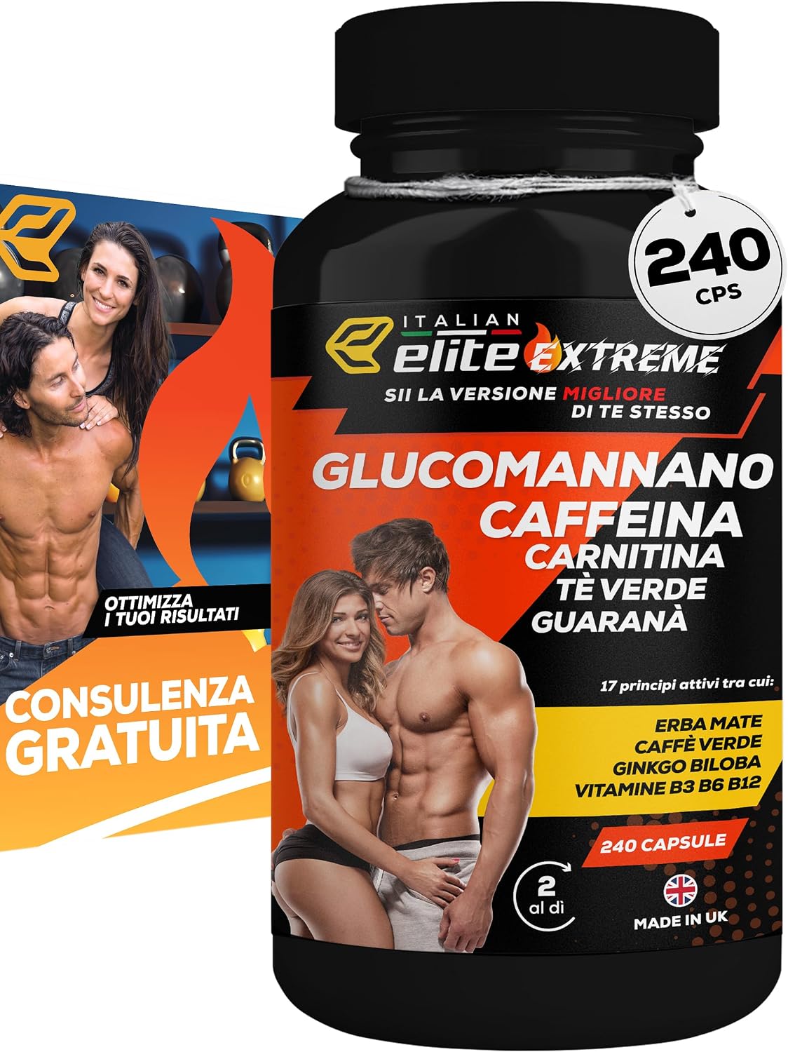 Detalle de Italian Elite® Elite Extreme 240 Capsule: integratore energia, focus e benessere metabolico
