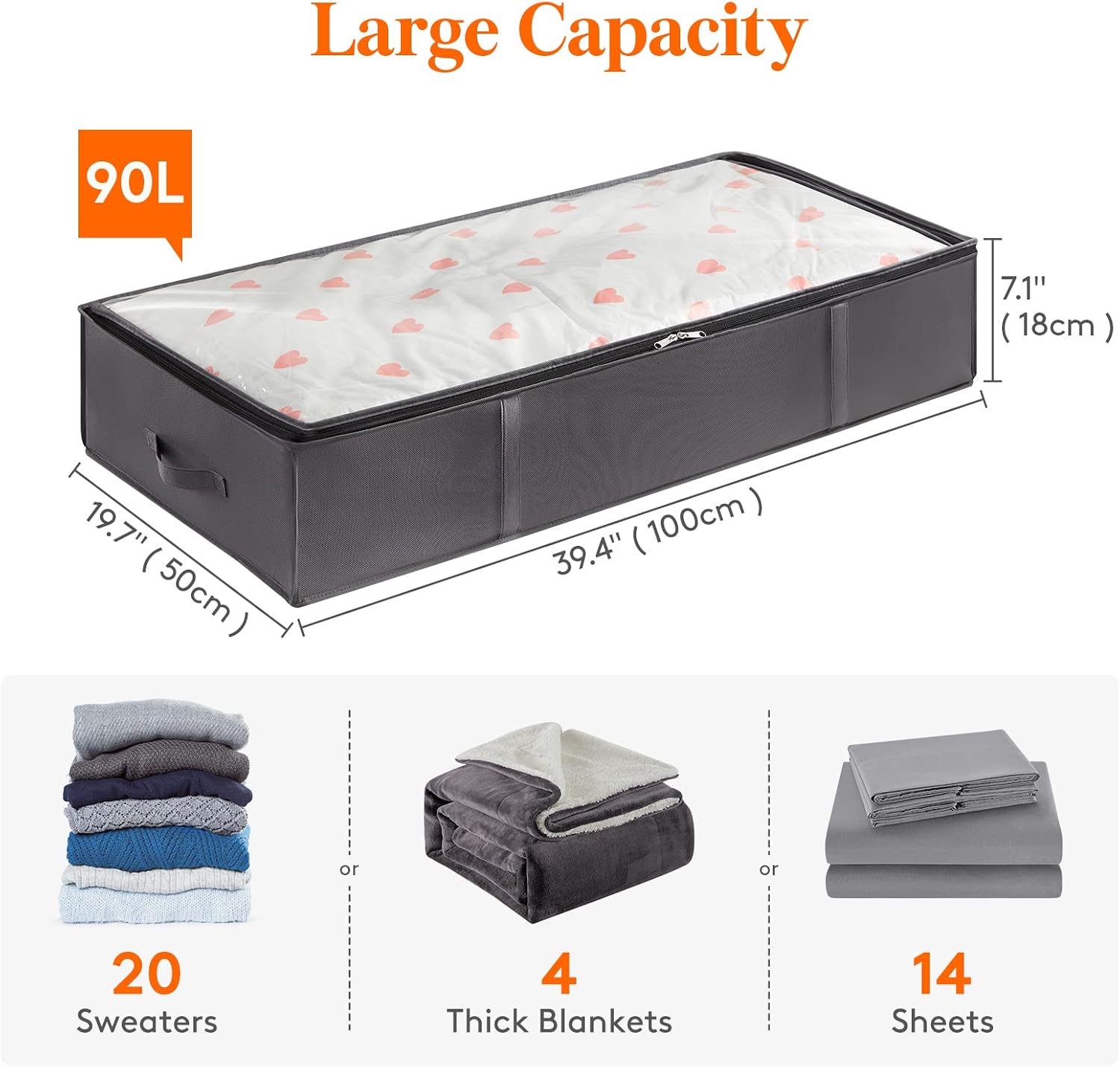 Detalle de Lifewit Under-Bed Storage Bags 95L