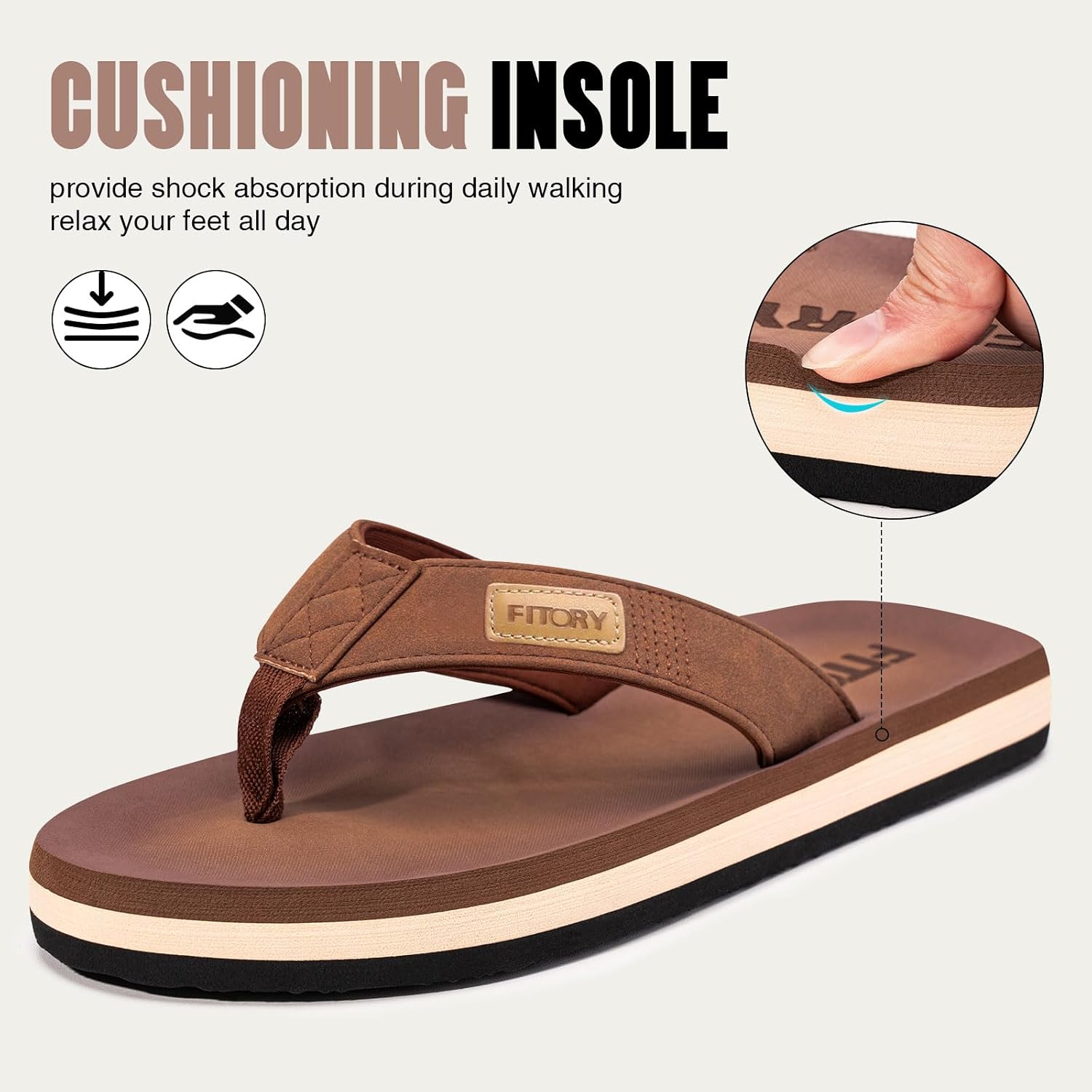 Detalle de FITORY Herren Flip Flops Surfen Zehentrenner Sports Sandalen Beach/Pool Pantoffeln Gr.39-48