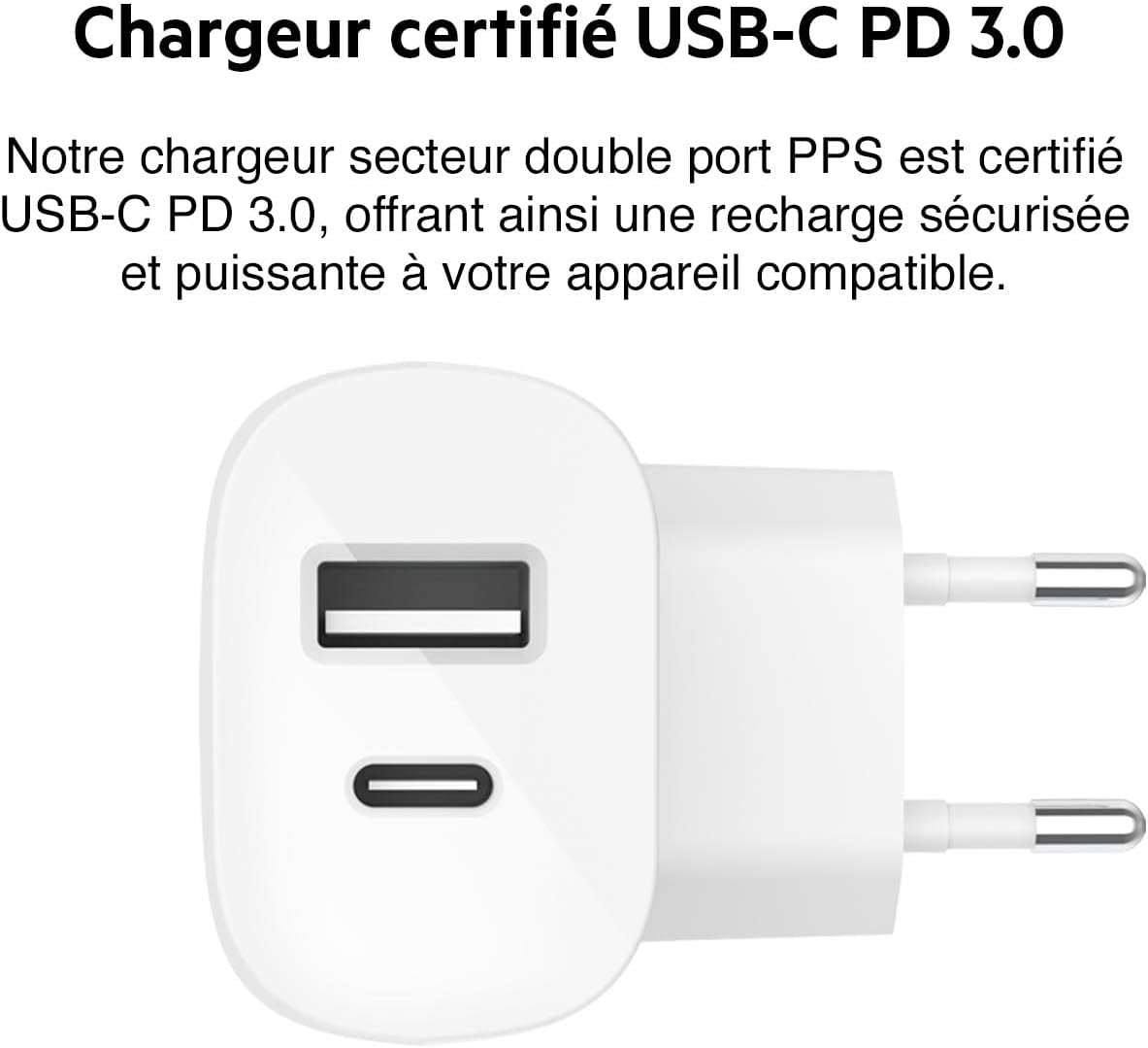 Thumbnail 2 de Belkin 37W USB-C PD PPS + 12W USB-A Chargeur Duo