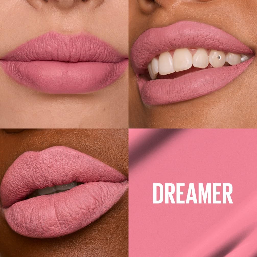 Detalle de Maybelline New York Super Stay Matte Ink Flüssiger Lippenstift „10 Dreamer“ (5 ml) – matt, wisch- und küssfest