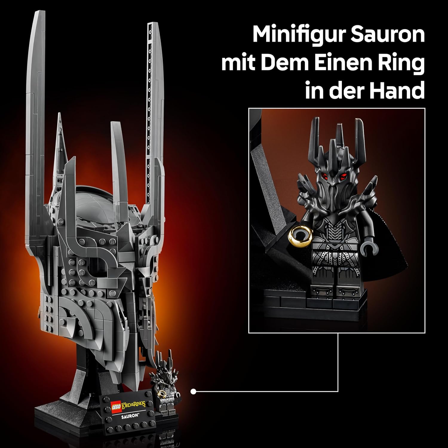 Detalle 2 de LEGO Icons Saurons Helm 11373 Bauset