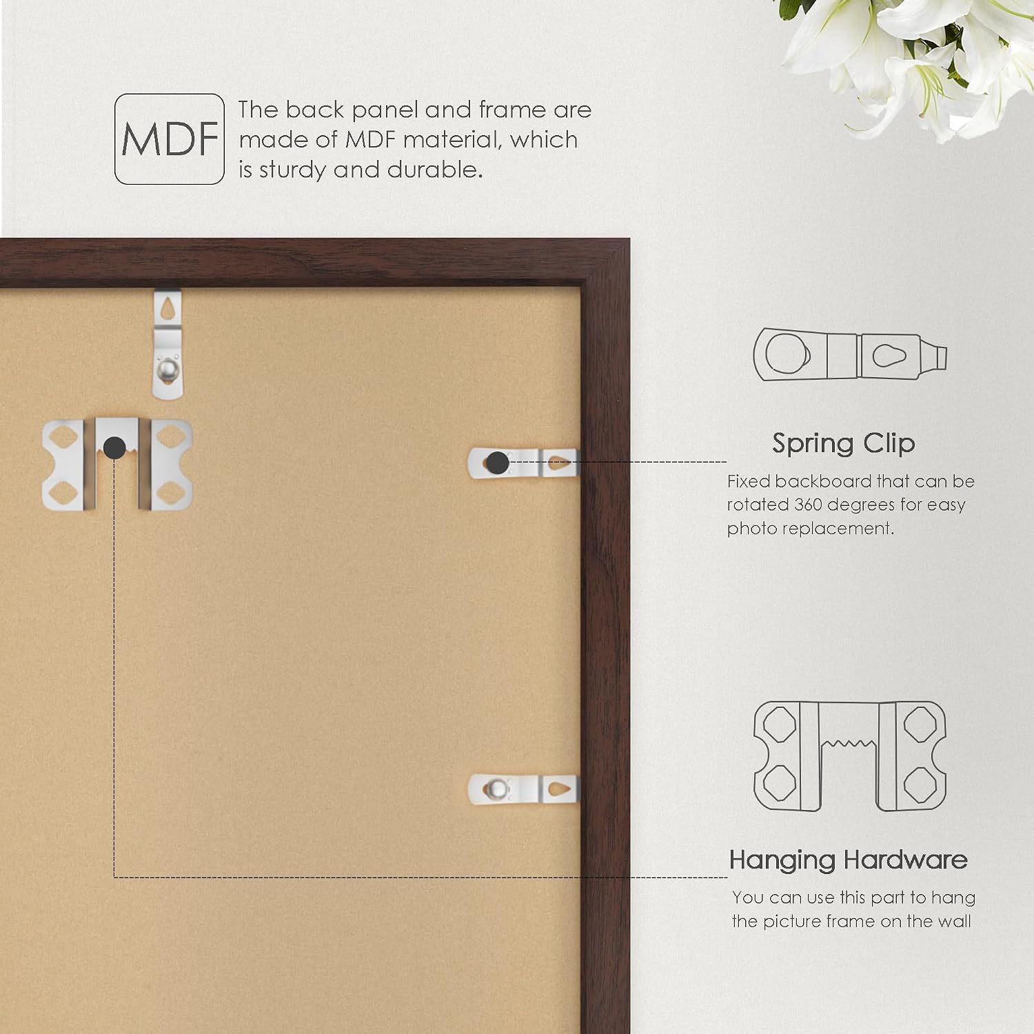 Detalle de Fisnish 24x36 Walnut Woodgrain Poster Frame