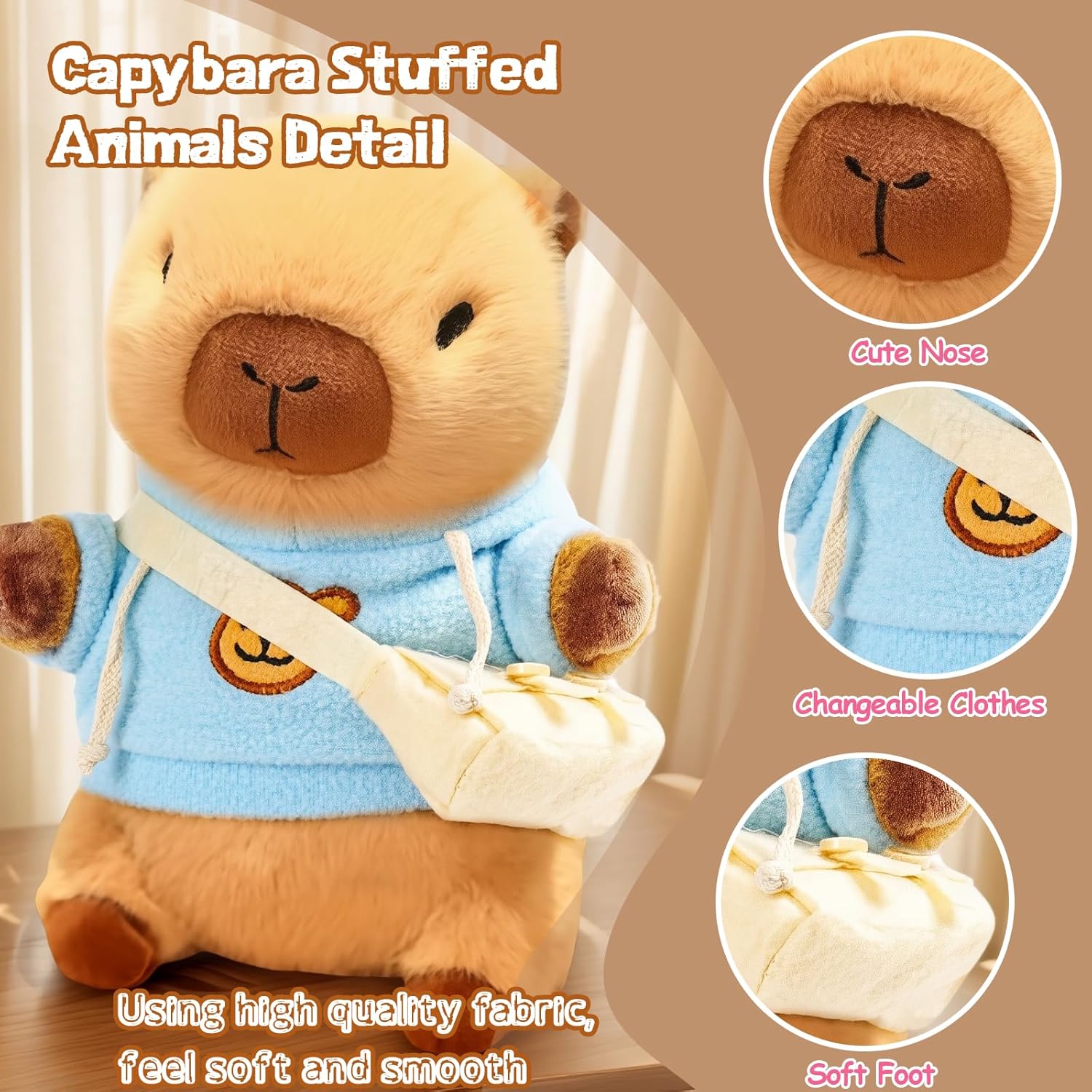Thumbnail 2 de 10.2 inch Capybara plush set