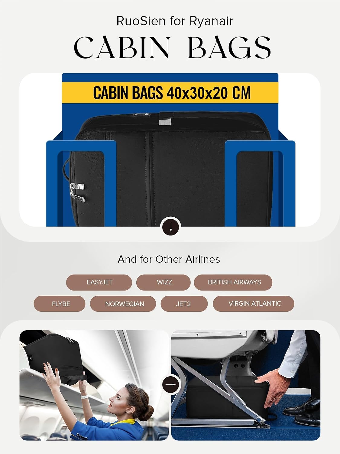 Detalle 2 de RuoSien Cabin Bag 40x30x20 Backpack