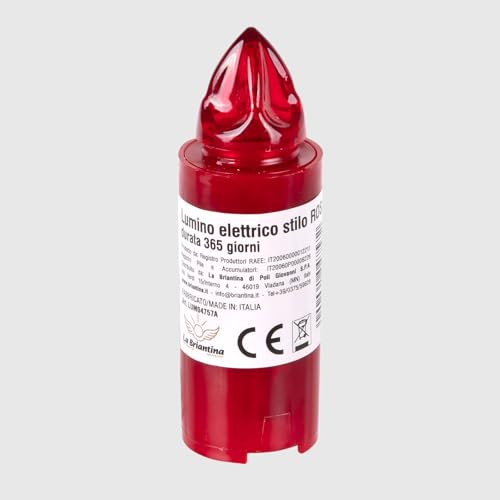 Detalle de La Briantina Lumino Elettrico a Led Stilo — Lampada cimiteriale rossa, 365 giorni, luce intermittente