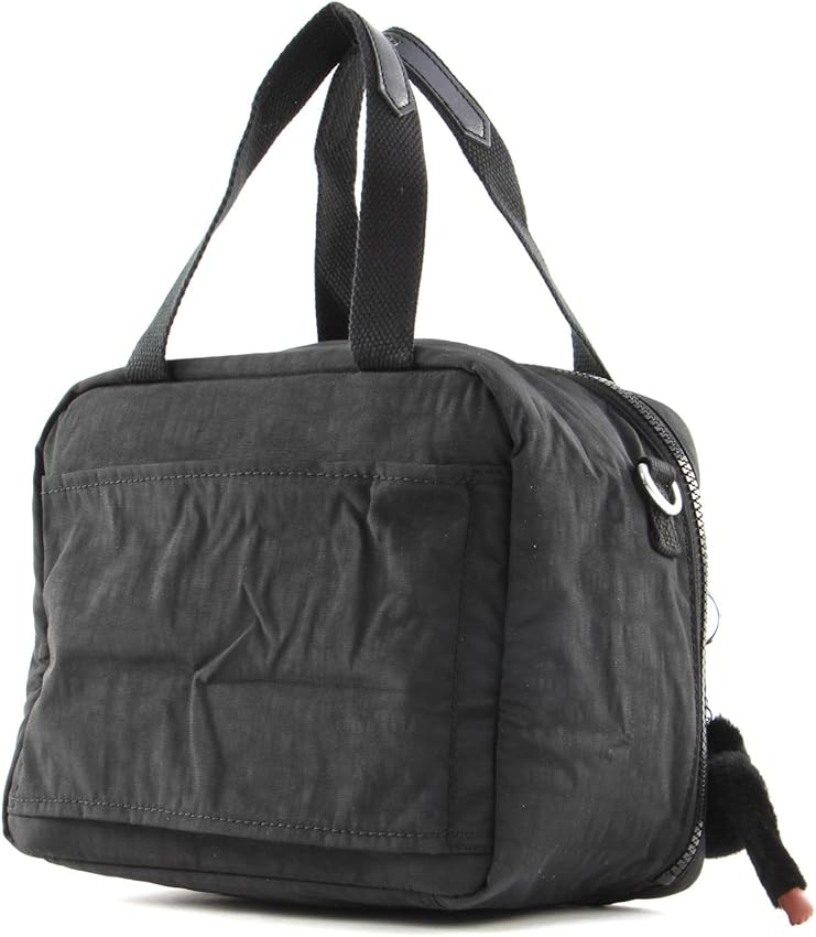 Detalle 2 de Kipling Miyo Lonchera Grande 👜 Negra para oficina y escolar