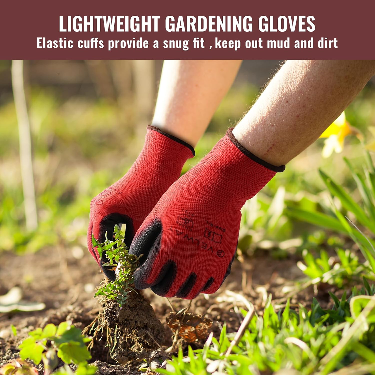 Thumbnail 3 de Velway 12 Pairs Safety Work Gloves (Size L/9) – Breathable Non-Slip PU Grip for General Duty Work