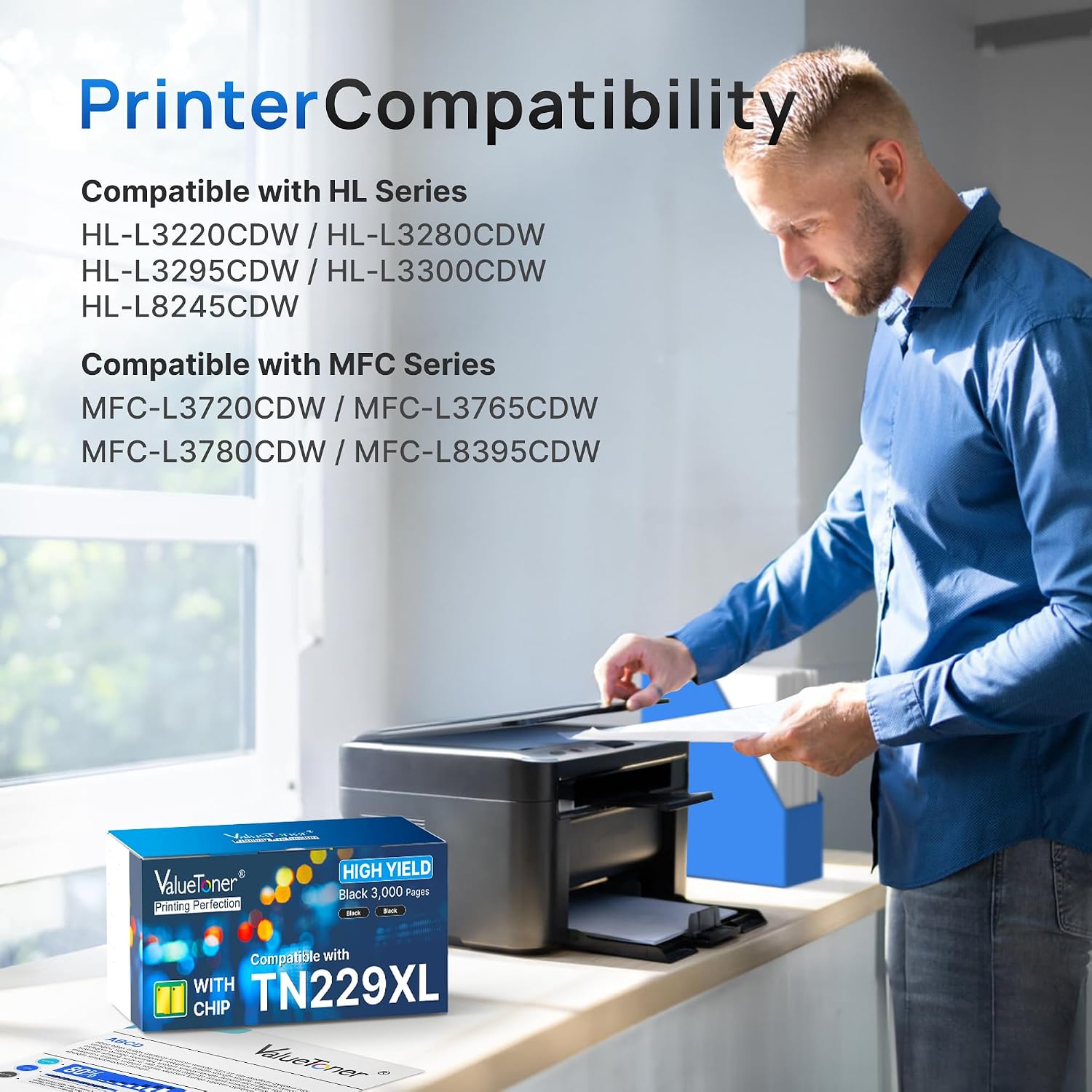 Thumbnail 1 de Valuetoner TN229XL Black Toner Cartridge 2-Pack for Brother Printers