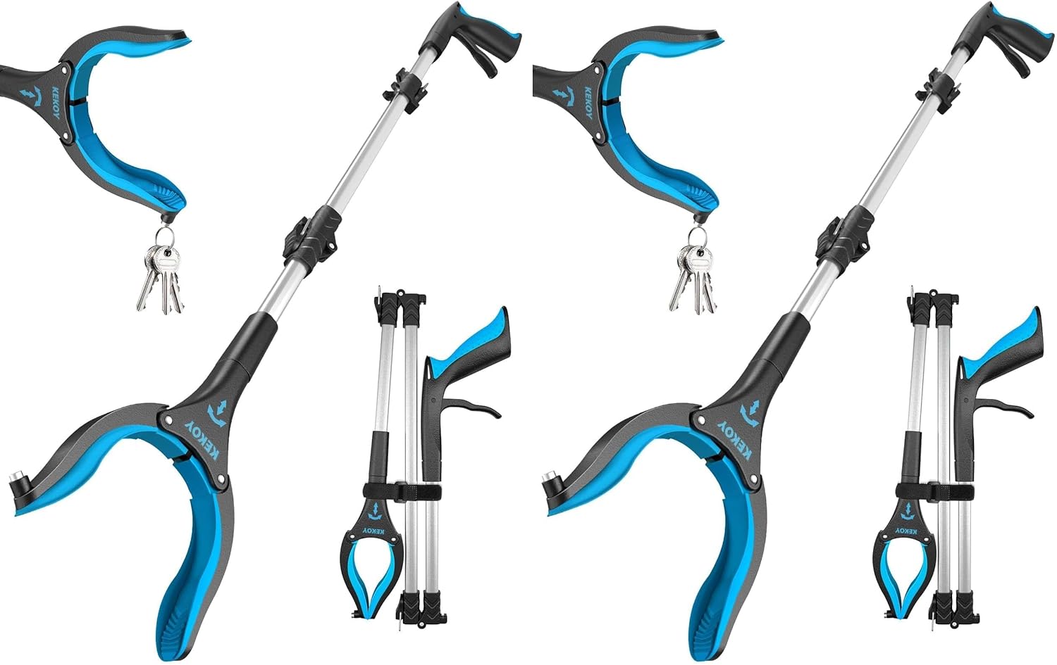 Thumbnail 5 de Kekoy Greifzange für Senioren, 81 cm faltbar mit drehbarem Greiferarm (Aluminium) – greift auch dank Magnetspitze