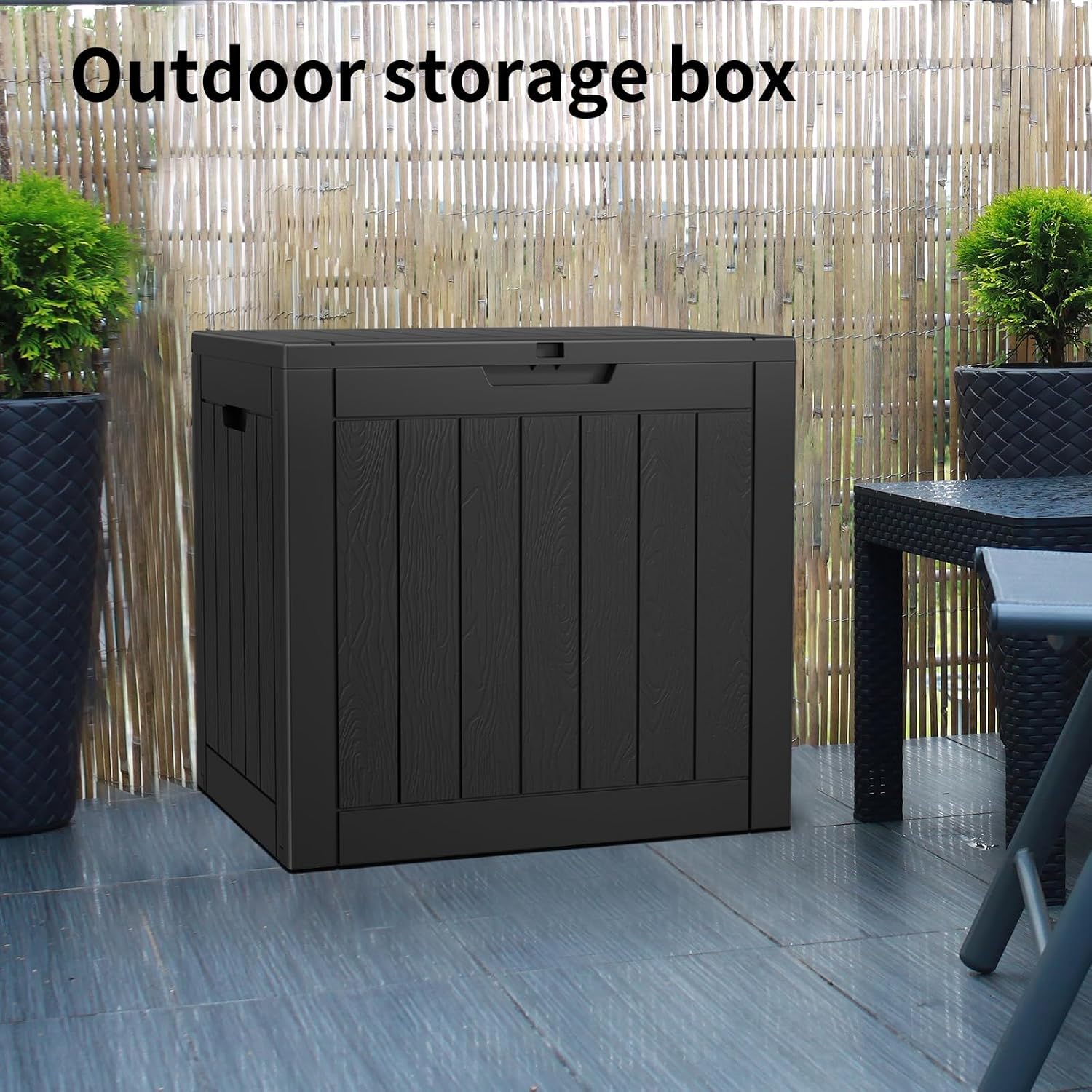 Thumbnail 3 de MAIUSCOLI YY-0726-30SM-Black 45-Gallon Resin Outdoor Deck Box, Lockable