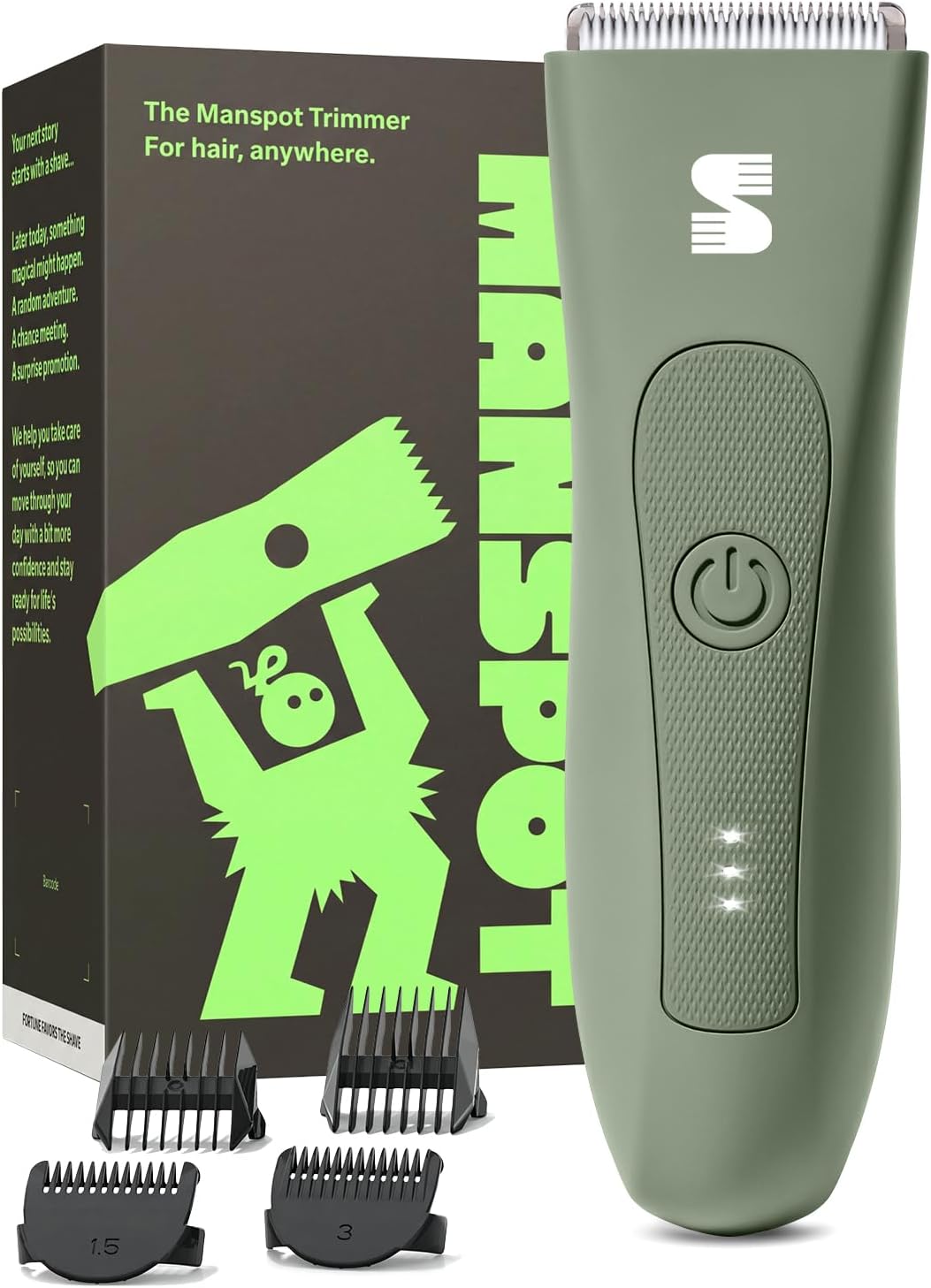 Detalle de MANSPOT Groin & Body Hair Trimmer with Ceramic Blade and Four Guards