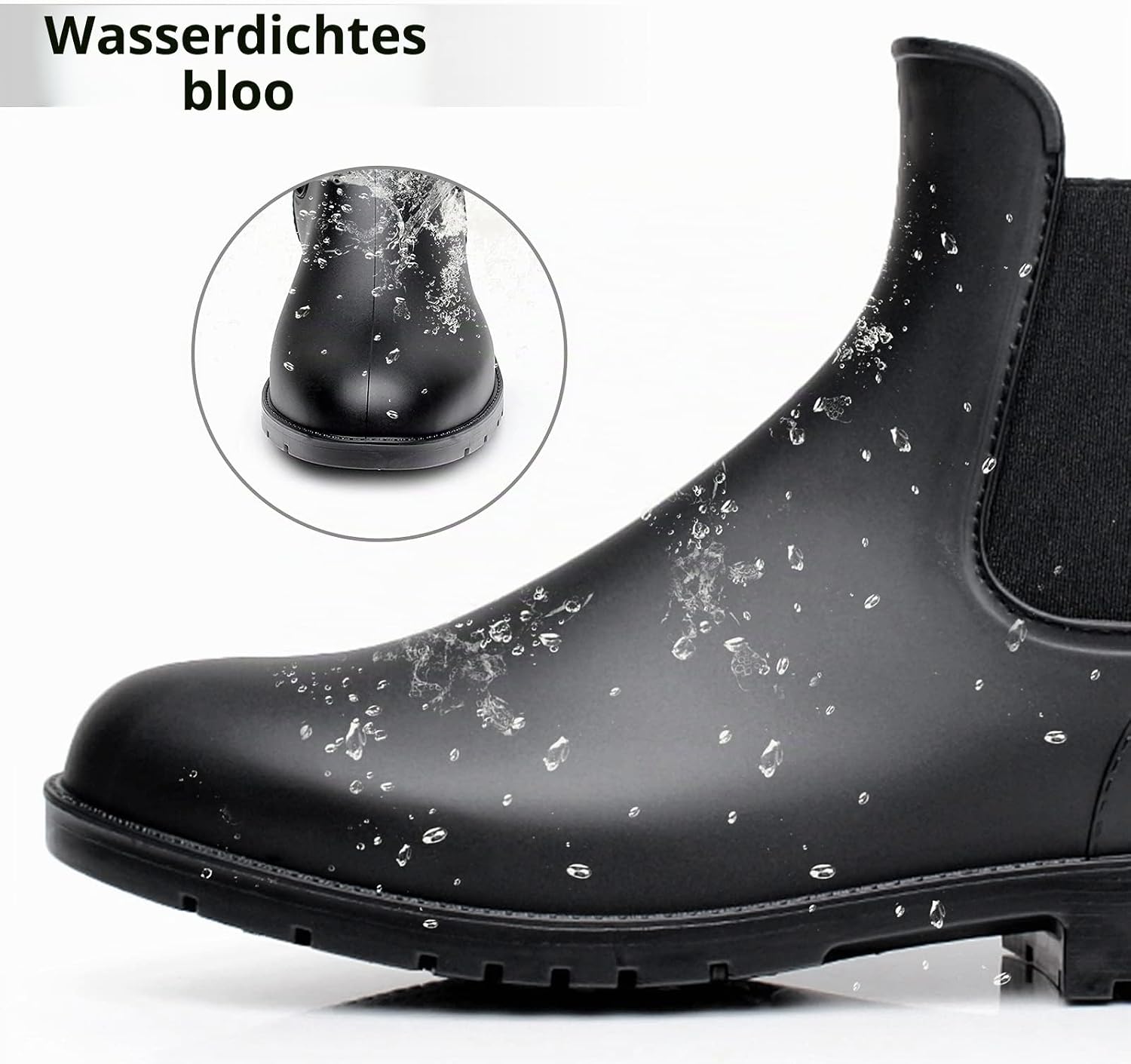 Detalle de Geweo Gummistiefel Chelsea – wasserdicht, winddicht und bequem, Heren/Damen in Schwarz, Braun, Grau, Rot, Pink, Weiß, Gr. 35–43