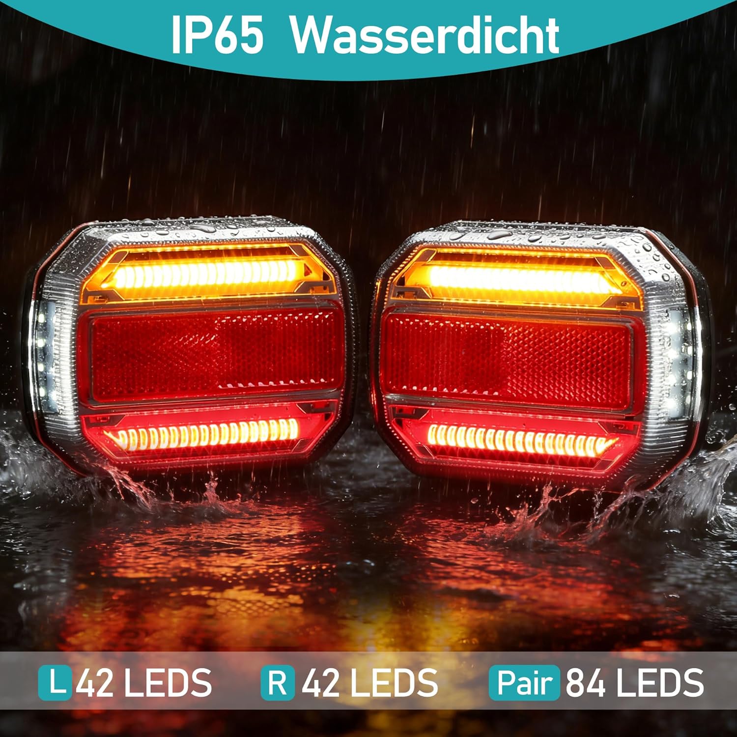 Thumbnail 1 de DARKGUARD Magnetic LED Trailer Lights Kit with 7 Pin Plug, IP65 (12V/24V) – 7.5m Cable