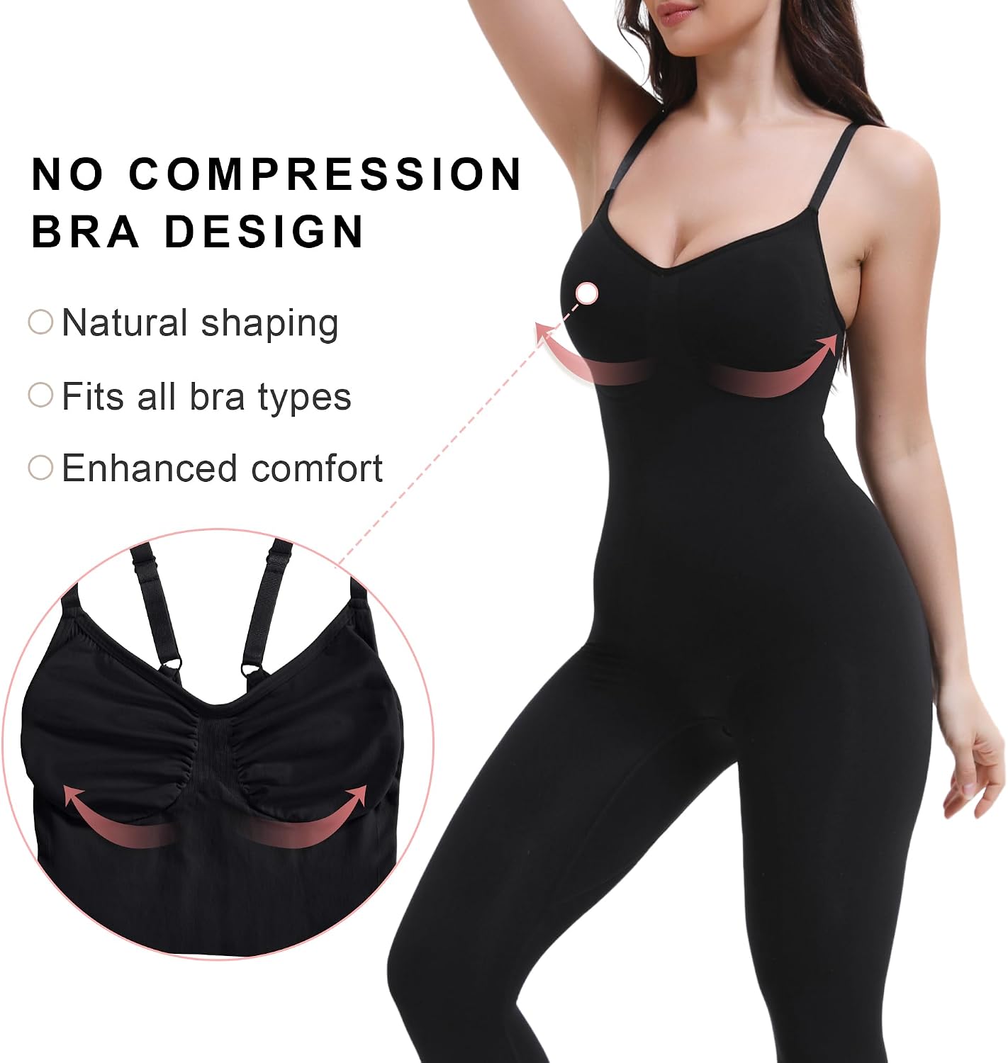Detalle de SHAPERX Hourglass Anti-Cellulite Compression Leggings Shapewear (Full-Body, Breathable, No-Roll-Down)