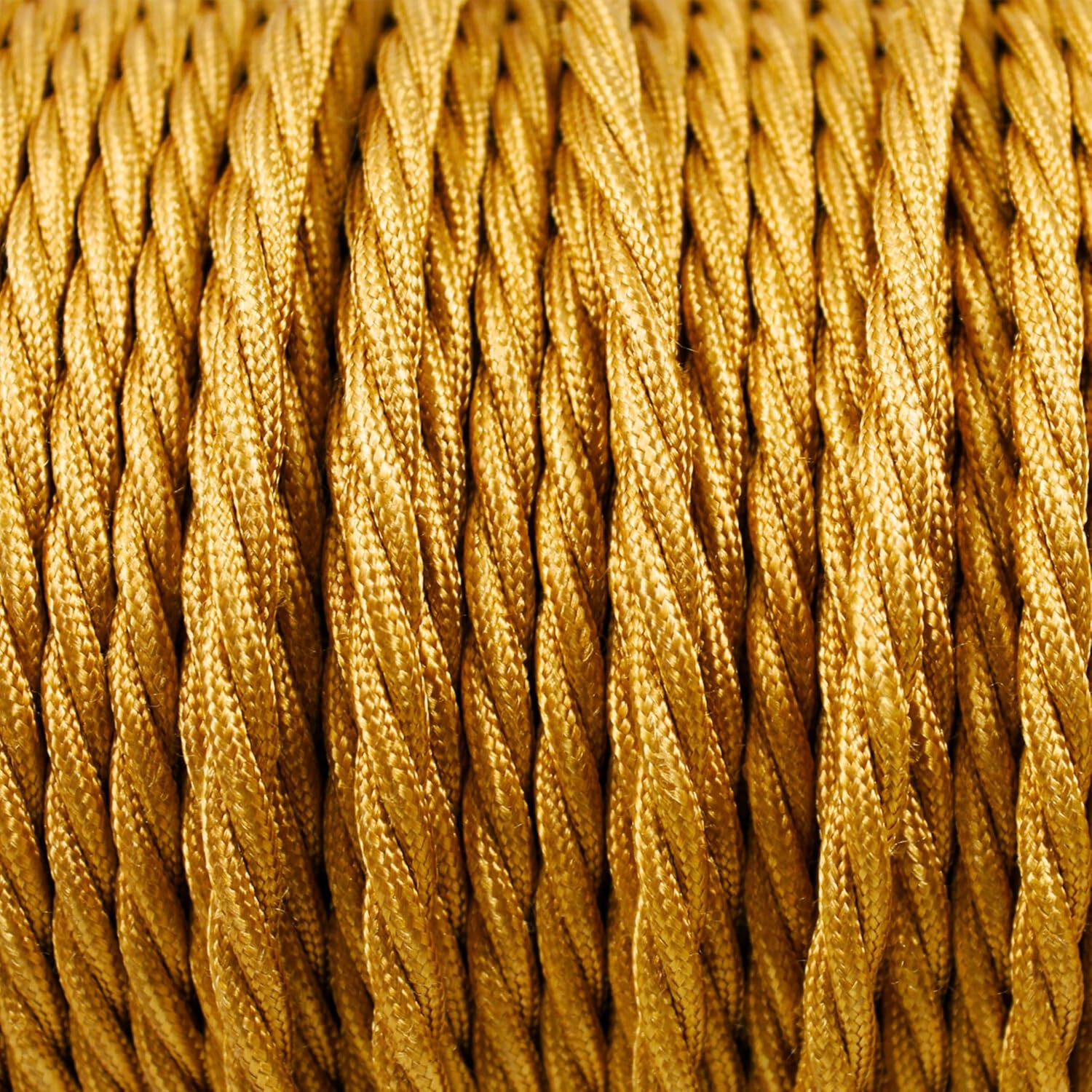 Detalle de smartect gedraaide textielkabel 2 x 0,75 mm², goud, 10 m