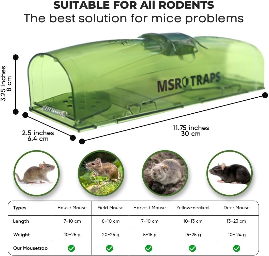 Thumbnail 6 de MSR Humane-Mouse Traps 2 Pack (Extra-Long) – Live Catch & Release, Tail-Safe Dual Doors