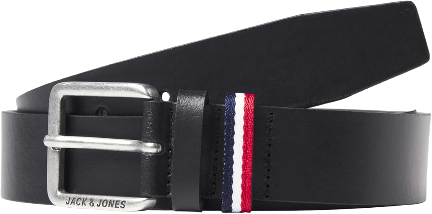 Detalle de JACK & JONES ceinture en cuir à boucle ajustable
