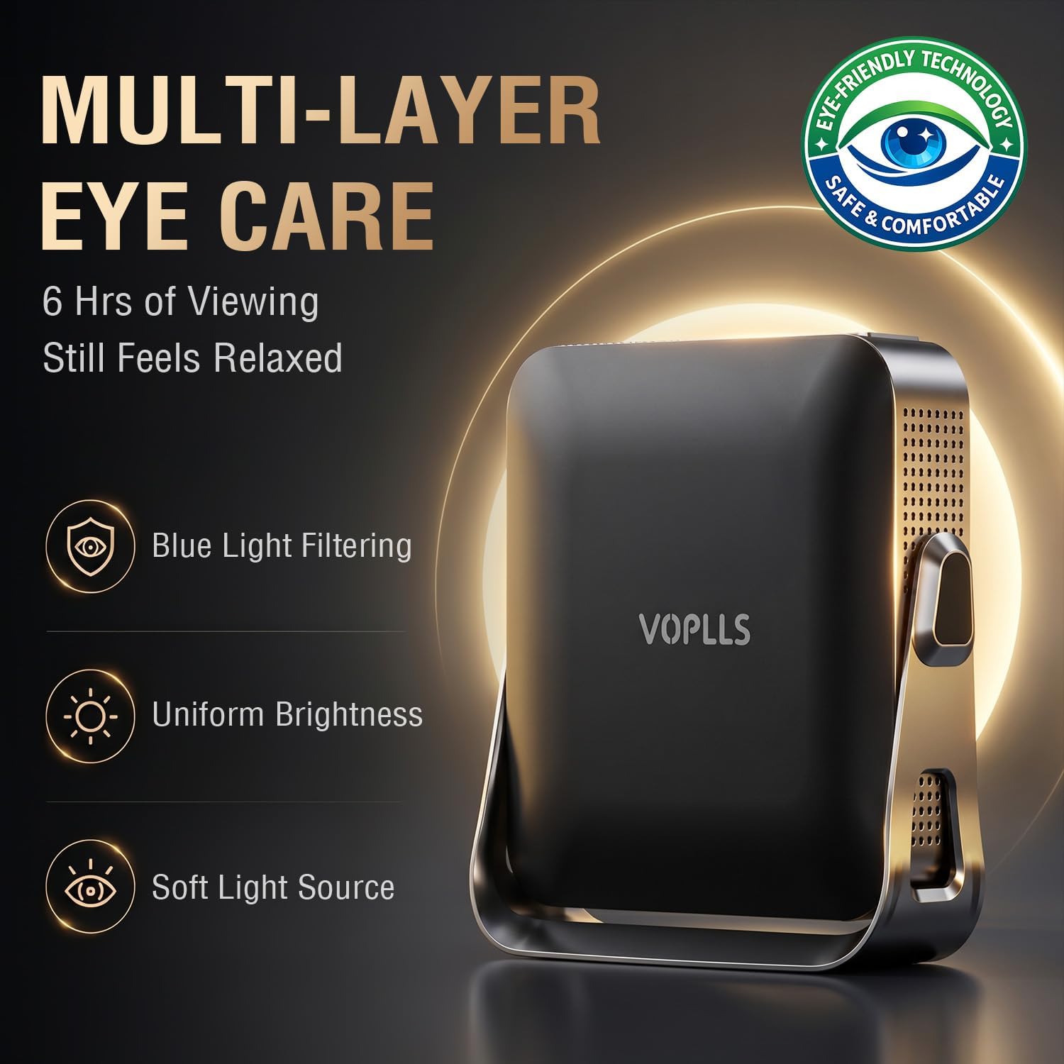 Detalle 1 de VOPLLS Thinnest Smart Mini Projector 1.81-inch