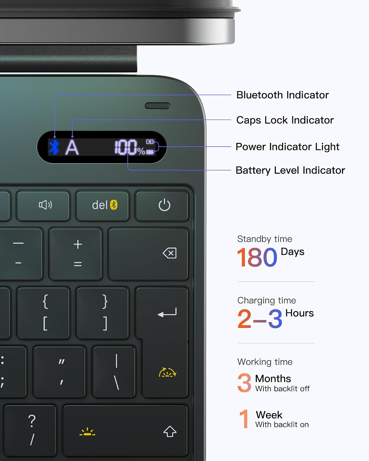 Thumbnail 3 de Inateck NeoMagic KB903 magnetic keyboard 7‑colour backlight
