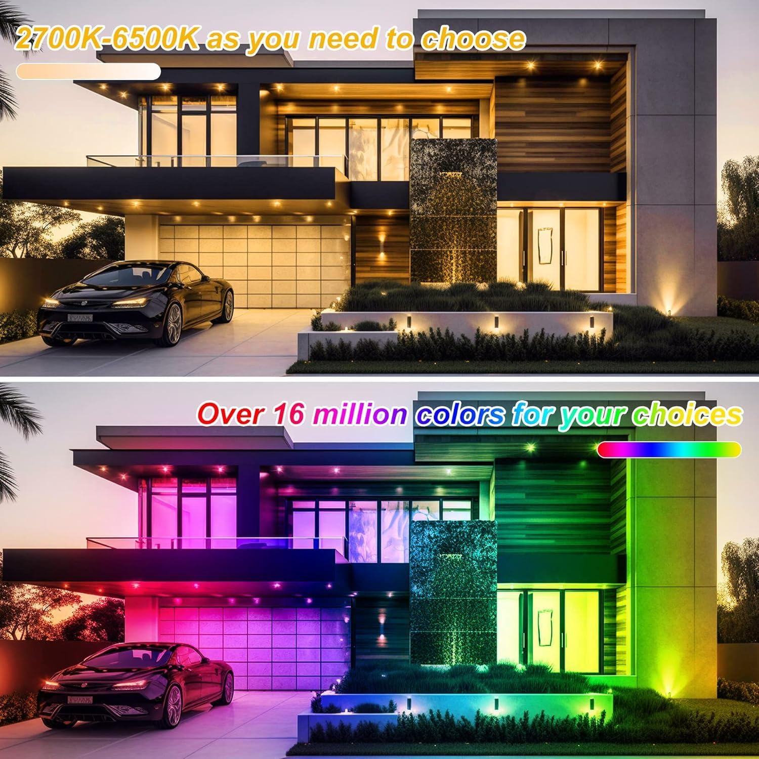 Detalle 2 de NATPOW LED Flood Lights RGB 100W Outdoor Colour Changing