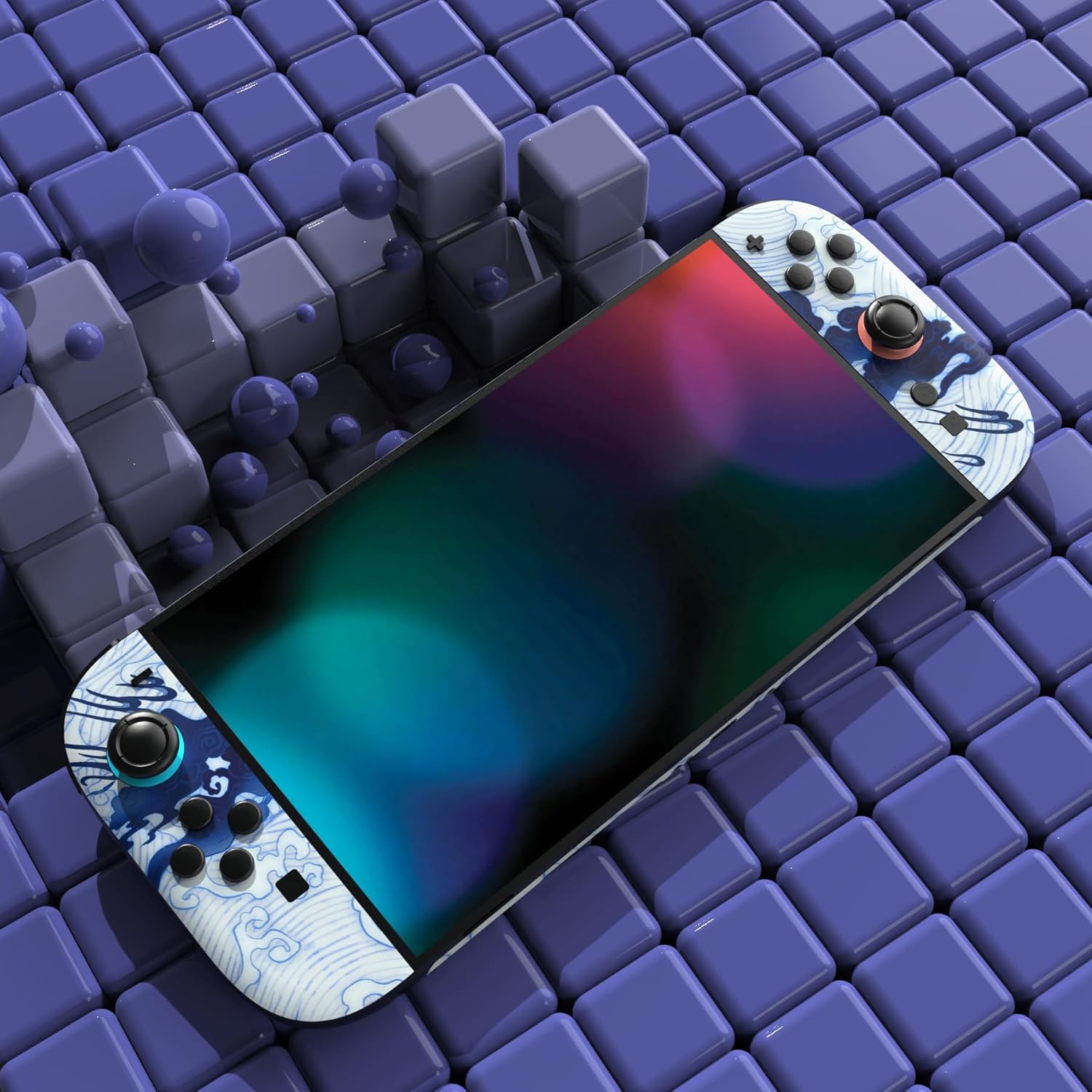 Thumbnail 4 de PlayVital Full Set Protective Skins for Nintendo Switch 2 Console & Joy-Con – Qinghua Porcelain Style